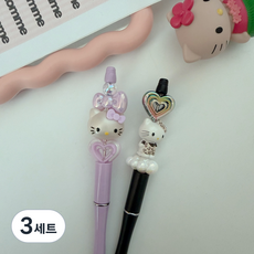 소꼼 캐릭터 비즈 볼펜 꾸미기 DIY 볼꾸 2개 세트, 3세트, 호피+보라