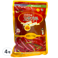 [남안동농협] 선비마을 100% 국산 고춧가루 보통맛, 4개, 1kg