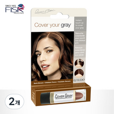 터치-업 스틱 립스틱 타입 새치커버 여성용 USA 직수입 정품, 짙은 갈색, 2개