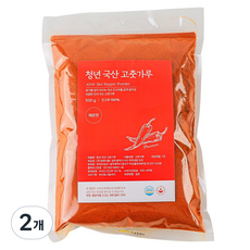 25년 햇 청년고춧가루 국산 매운맛 고운가루, 2개, 500g