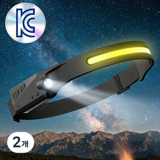 [LANOTI] 센서라이트 PRO 3.0 헤드 랜턴 낚시 캠핑, 블랙,형광, 2개