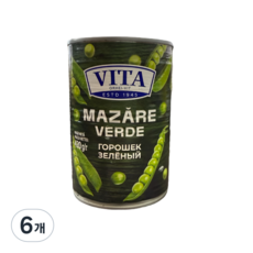 VITA 러시아 완두콩 통조림, 6개, 420g