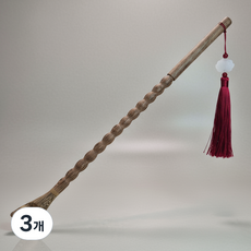 빅트리 천연나무 태슬효자손 등긁개, 3개, 레드태슬효자손