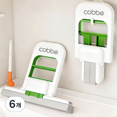 cobbe 2+4 핸디형 미니 밀대걸레 세트셀프탈수 자동 타입 위생적 청소주방/욕실/창문 다용도 강력흡수, 6개