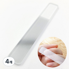 매니큐어 없이 자연스러운 손톱 광택 크리스탈 네일 파일 버퍼, 4개, 투명