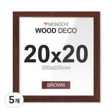 모노치 우드데코 벽걸이 액자 프레임, 5개, 브라운