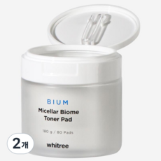 화이트리 비움 미셀라바이옴 토너 패드 180g, 80매입, 2개
