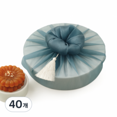 한결맛담 수제 찹쌀 약과 보자기 포장 선물 정성약과 블루, 40g, 40개