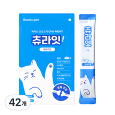굿포펫 츄라잇 고양이 간식 짜먹는 영양제 종합영양제 눈건강 유리너리 장건강 유산균 국내산, 42개, 10g
