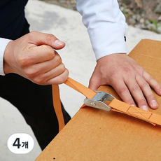 튼튼한 초강력 깔깔이바 캠버클 화물차 고정바 스트랩 (고급형), 4개, 2M 주황