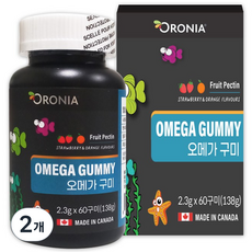 오로니아 오메가-3 꾸미 40mg 과일 펙틴, 60정, 2개