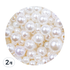 진주 구슬 500개 (6mm/5mm/4mm) - 비즈 팔찌 만들기 악세사리 부자재, 5mm, 2개