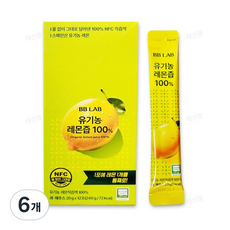 비비랩 유기농 레몬즙 12포 % NFC 착즙 스페인산 레몬, 240g, 6개