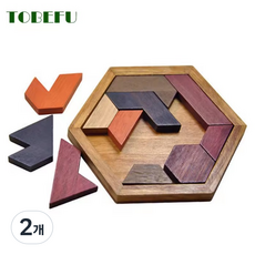 나무 기하학 퍼즐 어린이 두뇌 자극 창의력 발달 교구, 2개, 11피스