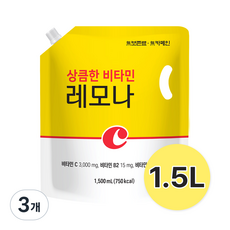 [태웅식품본사] 상큼한비타민 레모나 '하루 한 포 간편한 건강습관' 이제는 물 없이도 레모나! 간편하게 마시는 하루 비타민! 어디서든 누구나!, 3개, 1.5L