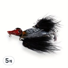 Hqzoomee가짜 미끼 오리가 물 위에 떠 있는 하드베이트 블랙YAYE1PCHEIH, 28g, 5개