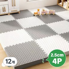 Kemei 대형 조립식 퍼즐매트 강아지 미끄럼방지 매트 양면 거실 바닥 충격방지, 12개, 그레이