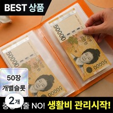 브로미 현금바인더 100칸 저축챌린지 다이어리 생활비 예산관리 캐시스터핑, 2개, 오렌지