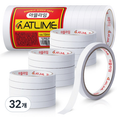 아뜰라임 자국없는 고점도 반투명 양면 테이프 12mm x 12m, 32개