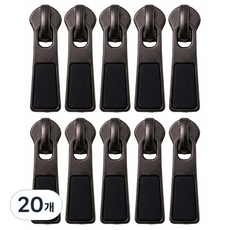 몯 셀프 지퍼 헤드 수선 만능 고리 부자재, 20개, 블랙