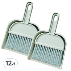 필굿리빙 미니 빗자루 쓰레받기 세트, 12개, 코발트그린