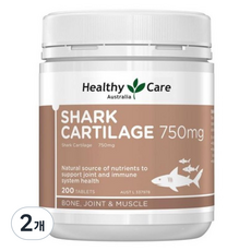 헬씨케어 상어연골 관절근육 건강보조 호주 청정산, 2개, 200정