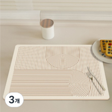 홈이오 빨아쓰는 규조토 주방매트 드라잉매트 식기건조매트, 3개, 라운드라인