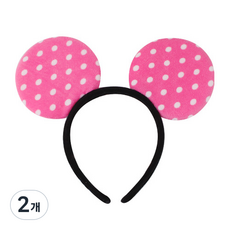 피플스파티 도트마우스머리띠 4개입, 2개, 핑크