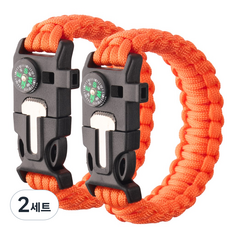 타닥 파라코드 팔찌 아웃도어 캠핑 등산 나침반 응급 구조 생존 팔찌, 2세트, A-3