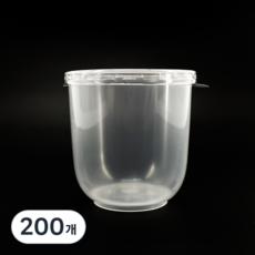 정담 투명 원형 푸딩컵 요거트 디저트 용기, 200개, 180ml
