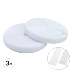 재봉용벨크로찍찍이 화이트 25mm 25M 암수세트, 3개