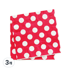 피플스파티 파티냅킨 도트무늬 33*33cm, 3개, 60개입, 레드