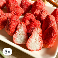 말린마켓 딸기칩 동결건조 과일칩 건딸기, 100g, 3개