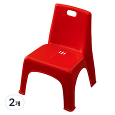 국산 유아용 등받이 의자 아동용 플라스틱 어린이용 키즈 유치원 아기 안락 간이 보조, 2개, 레드