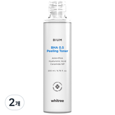 (핫딜/유통기한 27.05.16) 휘트리 비움 바하 0.5 필링 토너 / 바하아하파하 얼굴각질 블랙헤드 피지 케어, 2개, 200ml