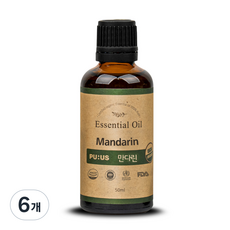 퓨어스 유기농 만다린 에센셜오일 50ml, 6개