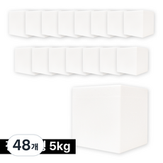 아이스박스 냉동식품 택배 스티로폼박스 5호 정사각형, 48개, 흰색 5kg