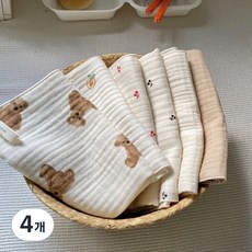 면행주 키친크로스 주방덮개 요루거즈3중, 1번 곰돌이, 4개