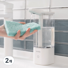 자동 주방세제 물비누 손세정제 핸드워시 디스펜서, 2개, 화이트