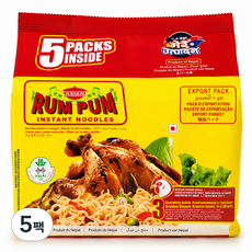 RUM PUM Instant Noodles Chicken Flavour 럼펌 인스턴트 누들 치킨맛 네팔 Nepal, 5팩