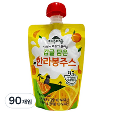 어니스틴 감귤 담은 한라봉 주스 물 타지 않은 제주산 착즙 주스 NFC주스 감귤 주스 어린이주스 학교간식 어린이집 간식 교회간식, 90개, 100ml