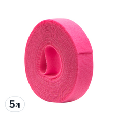 지오비즈 양면 벨크로 핑크 5m, 5개