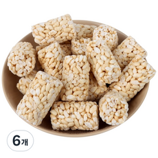 [입안 가득 바삭함] 20년전통 뻥튀기곡물나라 쌀막대 고소한 쌀과자 웰빙 건강 스낵, 6개, 210g