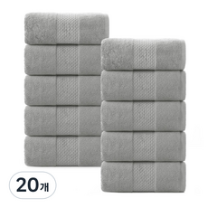 록신 명품 호텔수건 코마사 부드러운 고퀄리티 수건 540GSM 40수 10종세트 호텔 수건 40수, 20개, 소프트그레이