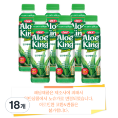 오케이에프 알로에베라킹 일반 상품, 500ml, 18개