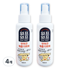 일동제약 와프와프 반려견 해충기피제 / 모기 진드기, 투명, 4개, 100ml