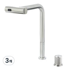 준앤코 엘리체 S3 스테인리스 폭포수 투홀 싱크대 수전 주방 씽크대, 3개