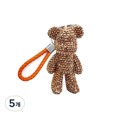 DIY 보석십자수 비즈 곰돌이 키링 만들기 8종, 5개, 7.골드