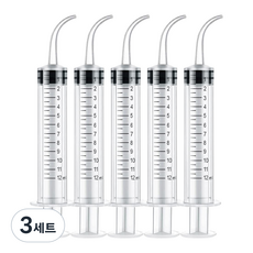 슈슈펫 소동물 커브형 피딩용 주사기 12ml 5개입, 3세트, 투명