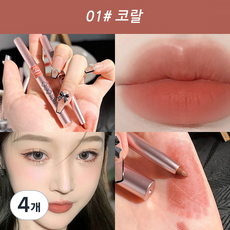 홈니드 워터프루프 스핀들 립라이너 지워지지않는 펜슬, 4개, 코랄